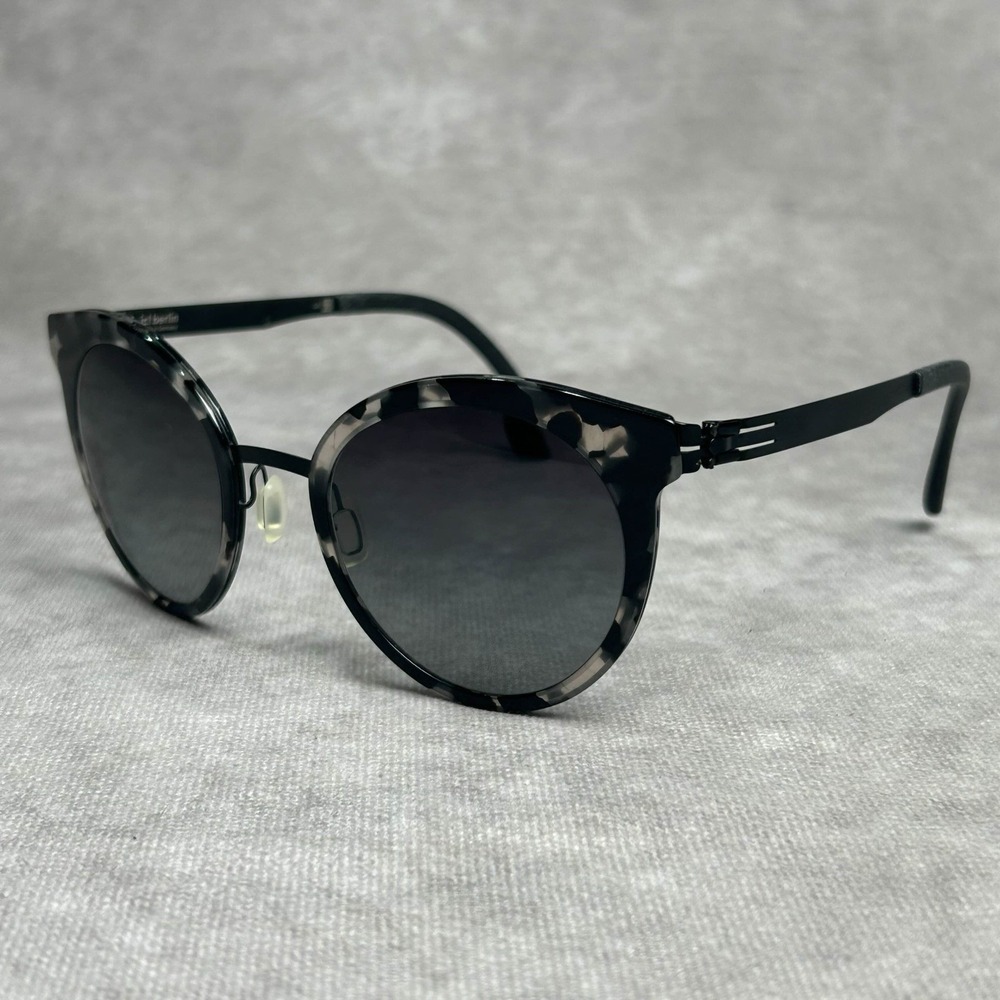 IC Berlin Women's Sunglasses Round Black Tortoise Moo S 49-23-150